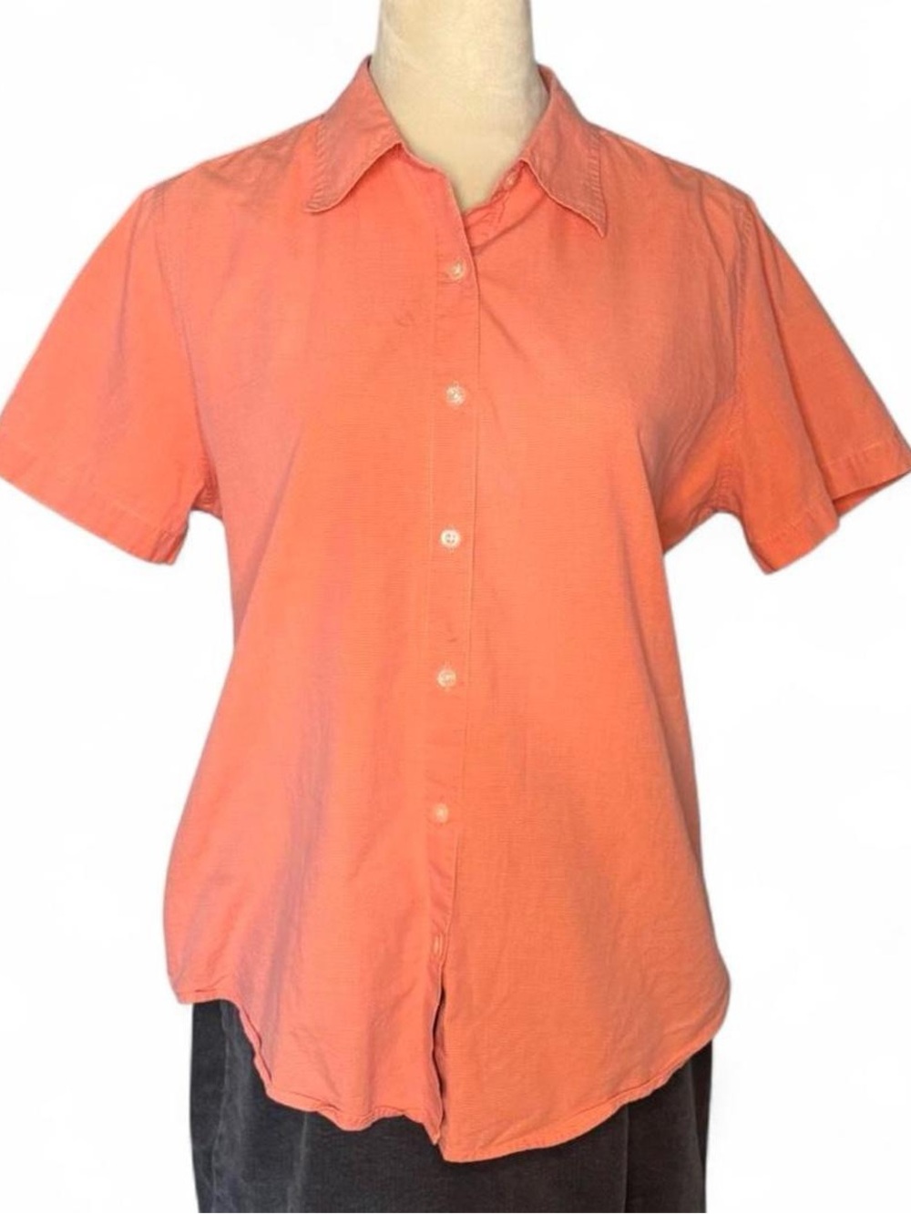 Vintage Eddie Bauer peach short sleeve button down shirt M - 90s gorpcore